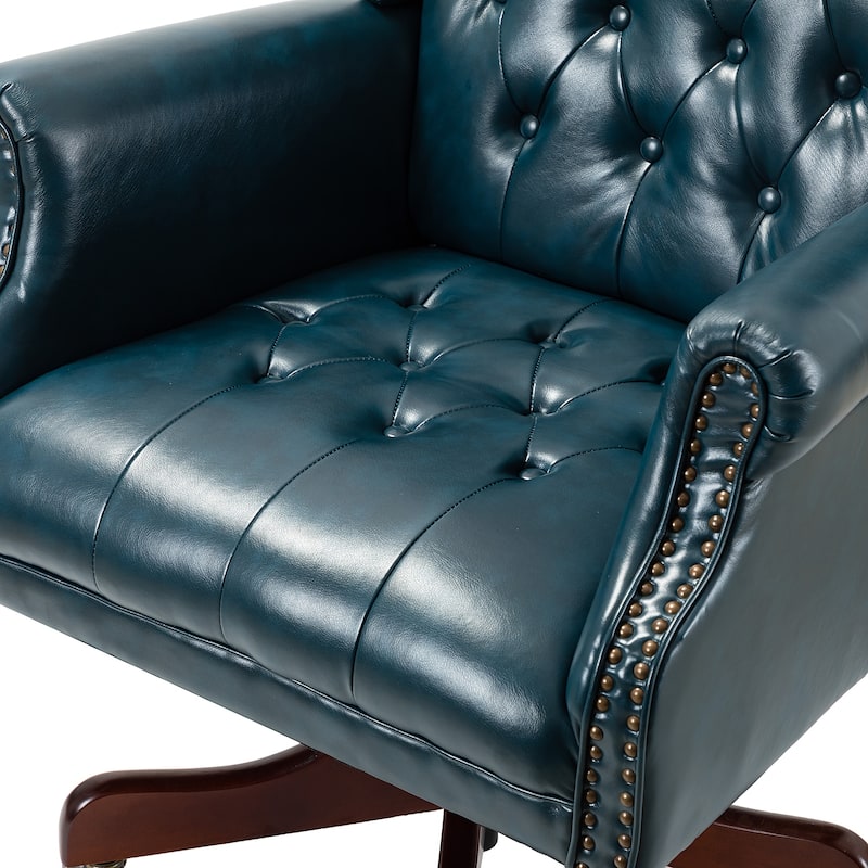 Maximiliano Modern Swivel Executive Chair with Tufted Back by HULALA HOME