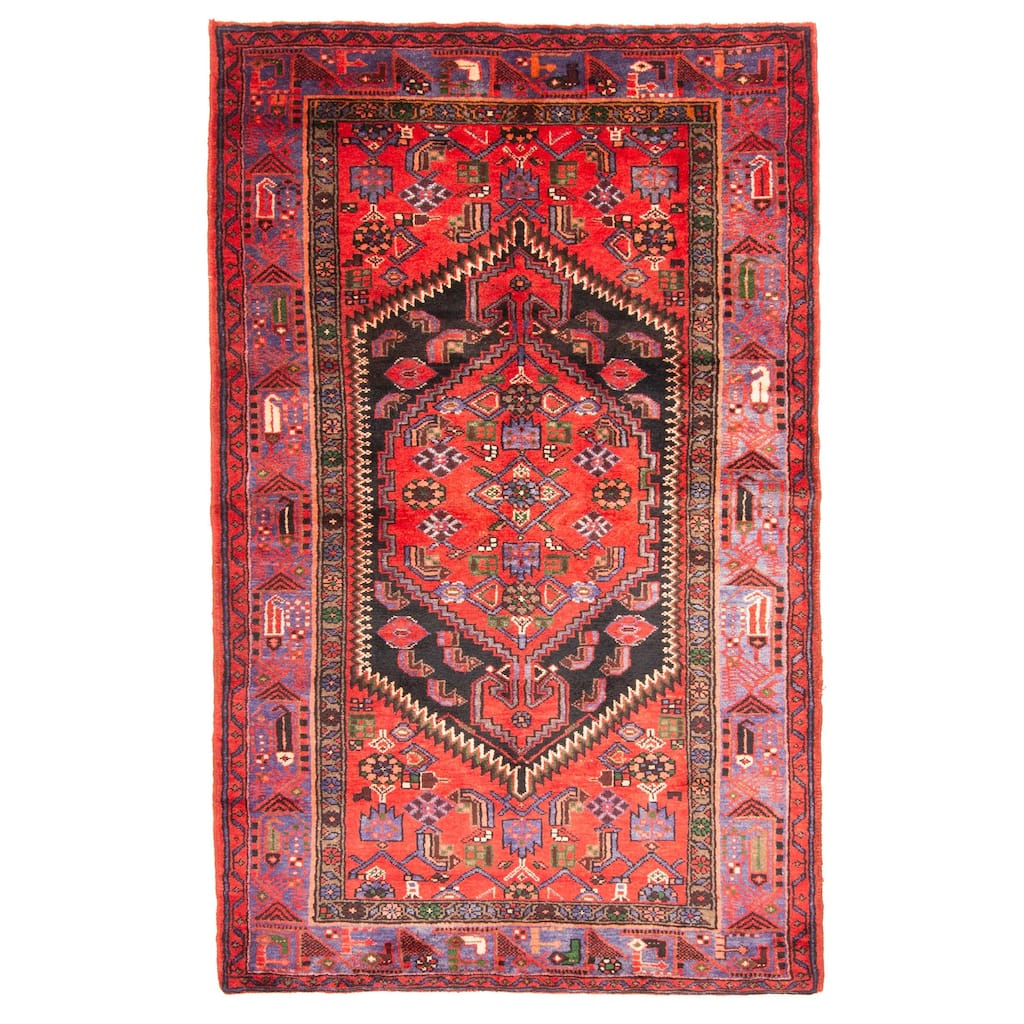 ECARPETGALLERY Hand-knotted Andelz Red Wool Rug - 4'6 x 7'7