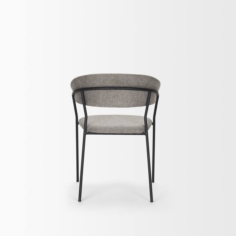 Carolyn Dining Chair w/ Gray Fabric & Matte Black Metal