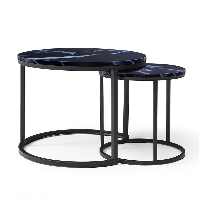 Set 2 Coffee Table Nesting - Black