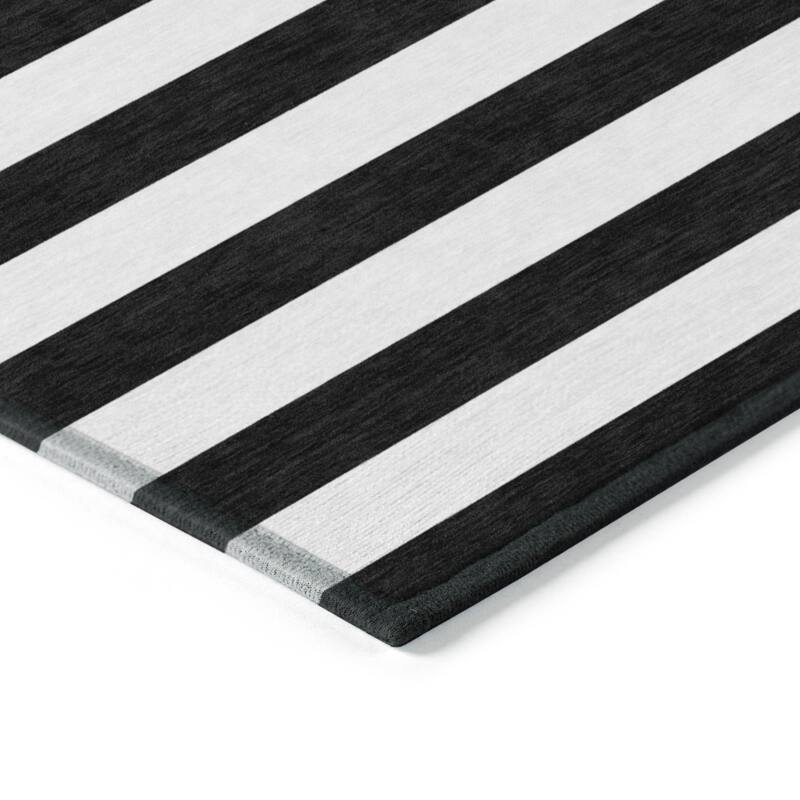 Alsix Stripe Weather Resistant Blended Style Outdoor Rug - 2' x 3'