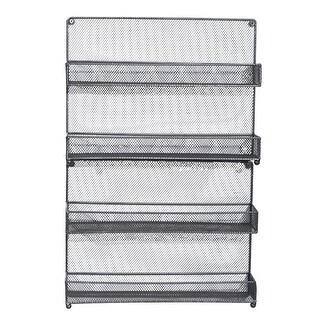 4 Tier Mesh Kitchen Wall Mount Spice Rack Black - Bed Bath & Beyond ...