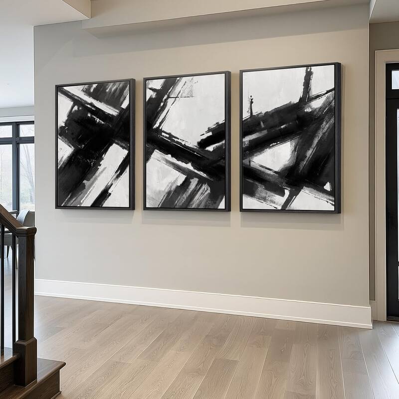 Black and White Abstract Canvas Wall Art