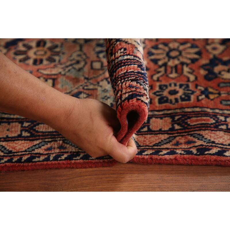 Hand Knotted Oriental 100% Wool Carpet Traditional All-Over Coral Mahal Area Rug - 10' 4'' X 4' 7''