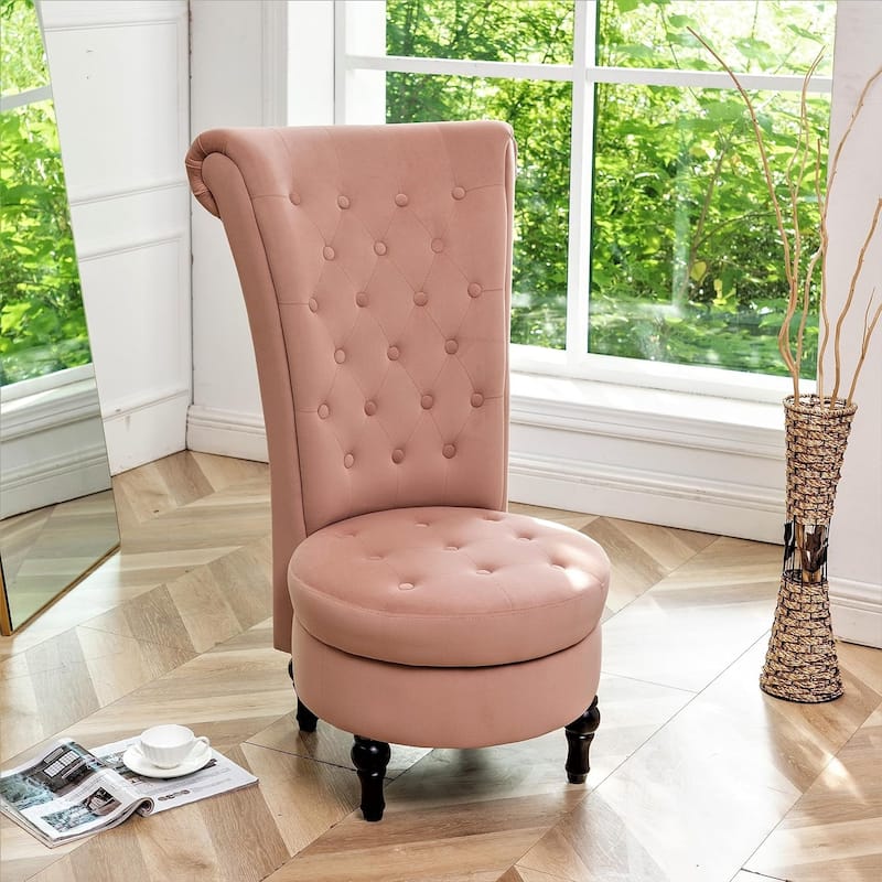 Gosser 20" Wide Velvet High Back Vanity Chair