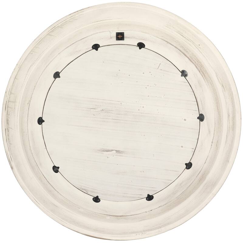 Wood Geometric Handmade Intricately Carved Room Wall Mirror with Bohemian Patterns - Brown - Roche River Decor