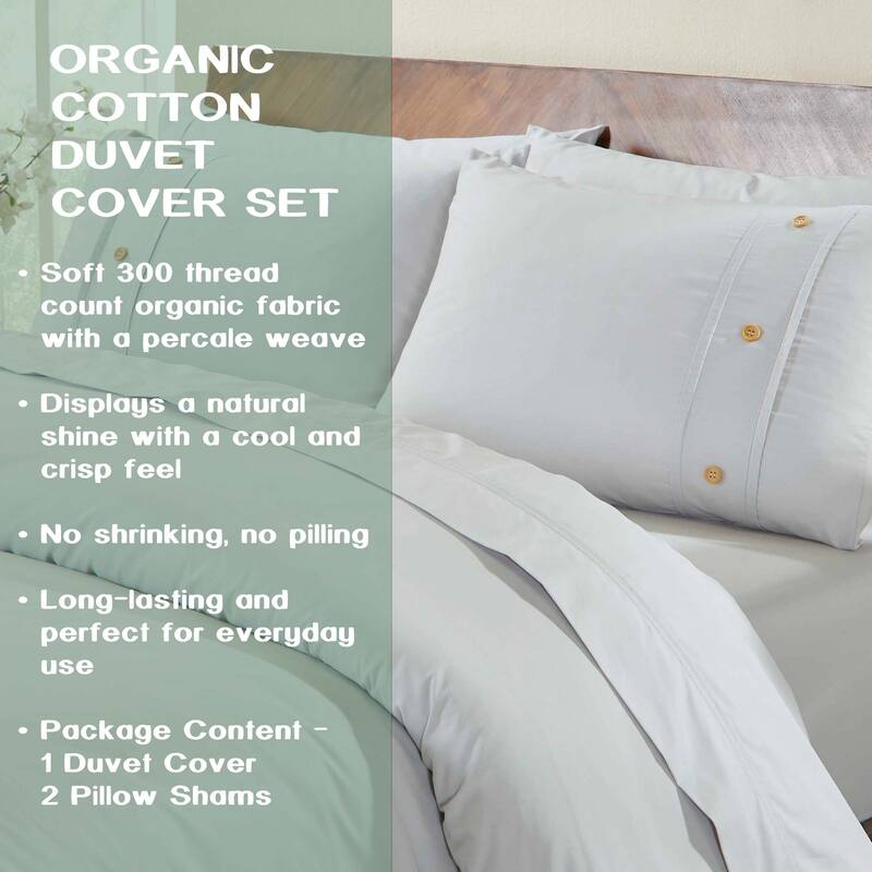 Superior Gina Organic Cotton Percale Duvet Cover Set