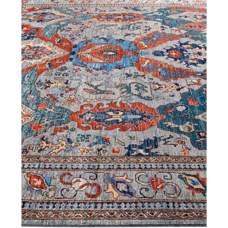 Serapi One-of-a-Kind Hand-Knotted Area Rug - Gray - 9' 0" x 11' 7"