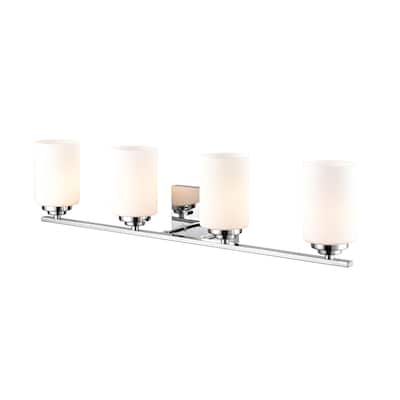 Millennium Lighting Durham Metal 4 Light Vanity Light with Frosted Glass Shades