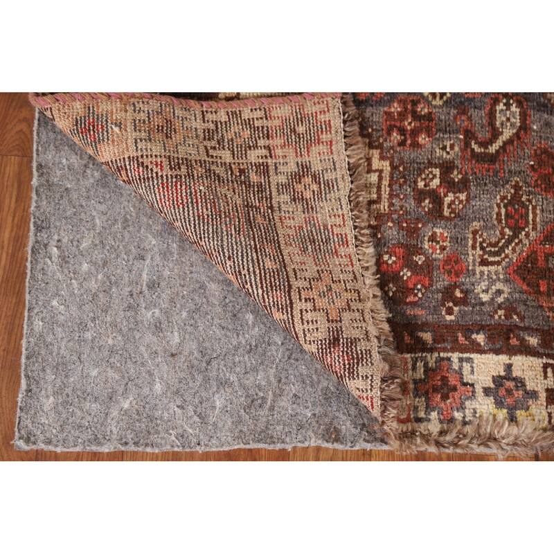 Pre-1900 Antique Qashqai Persian Rug Hand-knotted Wool Carpet - 5'2"x 6'5"