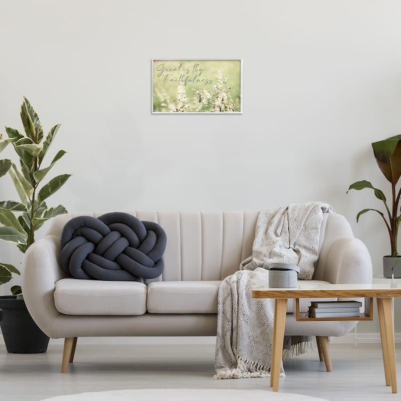 Stupell Spiritual Faithfulness with Florals Framed Giclee Art Design By Erin Marie