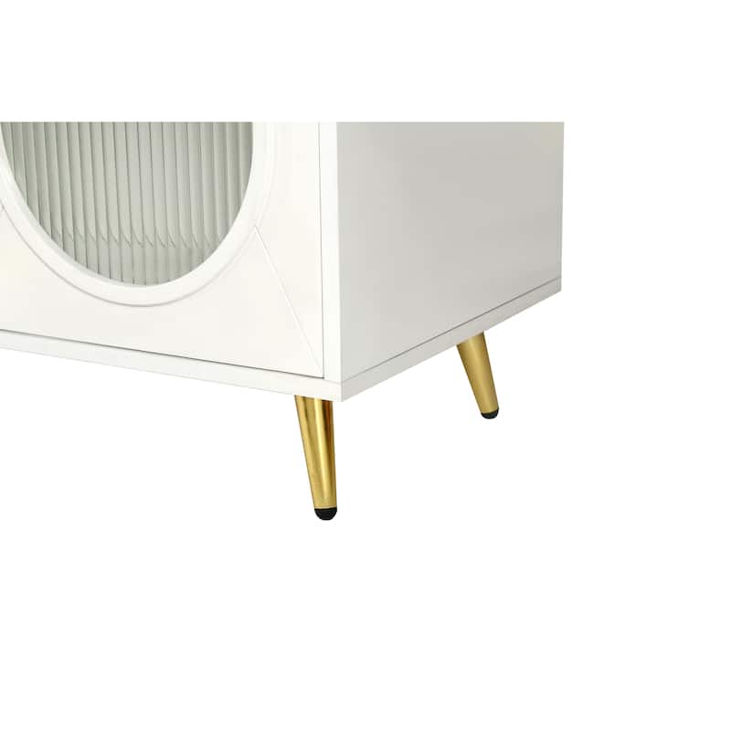 Wood TV Stand with Storage Cabinet