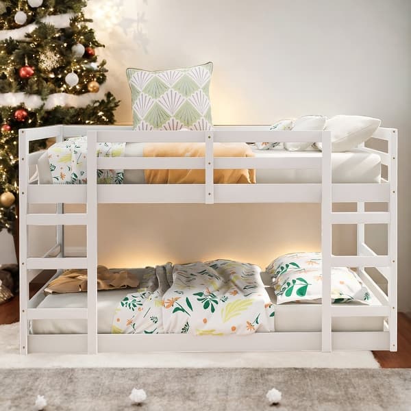 slide 2 of 20, Multifunction Full Over Full Bunk Bed With Ladder And Solid Construction White