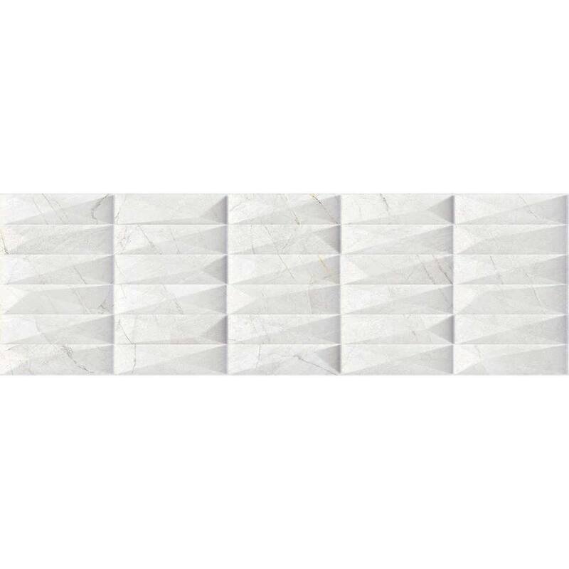 Milos 12in x 40in White Ceramic Wall Tile