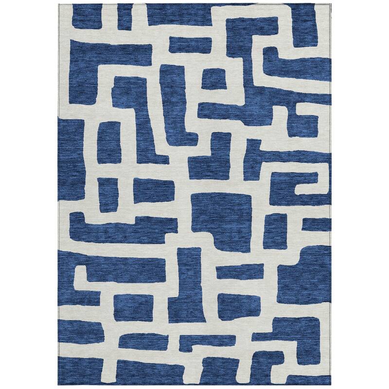 HomeRoots Abstract Transitional Rectangle Outdoor Rug