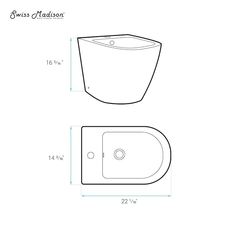 Angers Bidet - 22.05" x 14.2" 16.2"