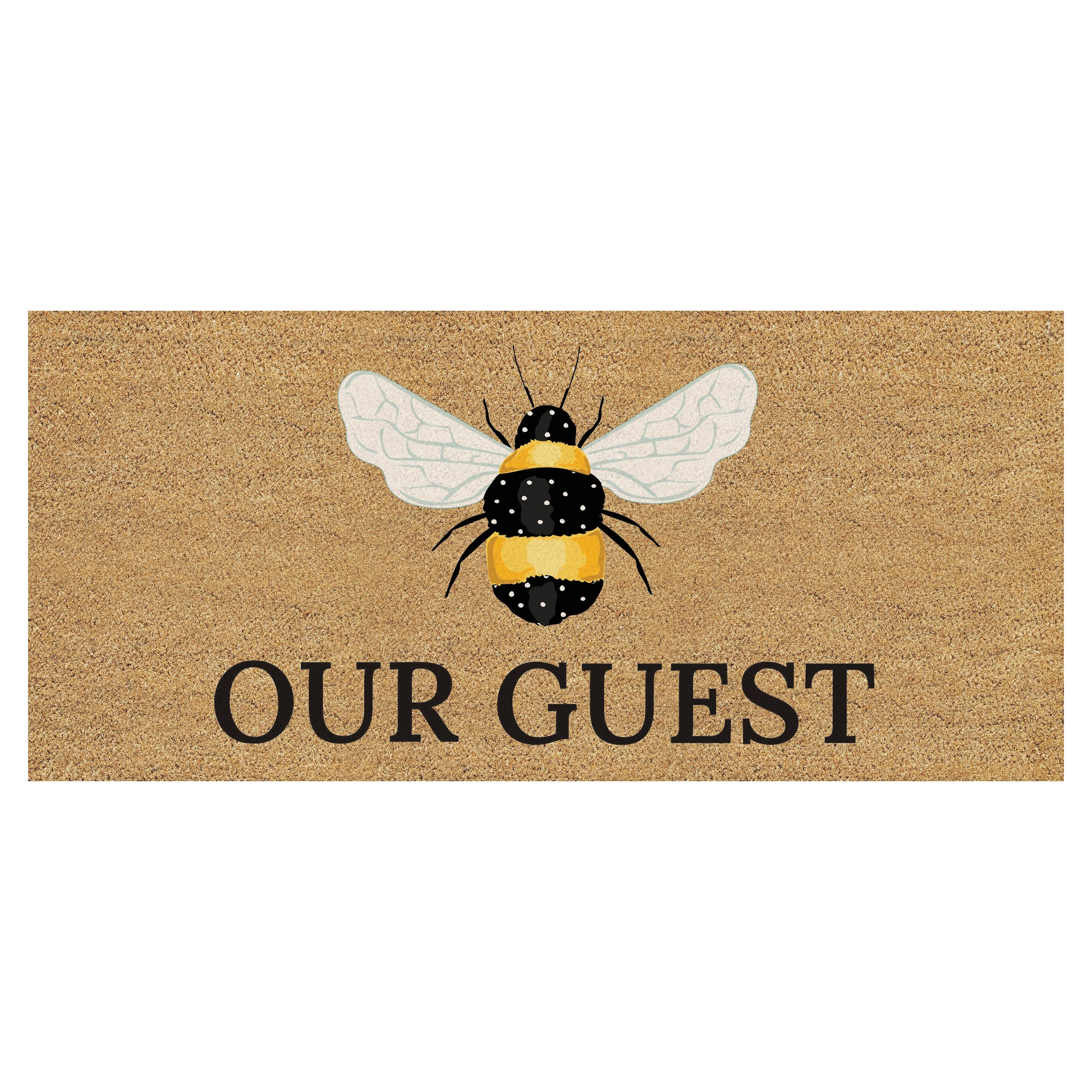 Bee Our Guest Flocked Coir Sassafras Switch Door Mat - 22" x 10"