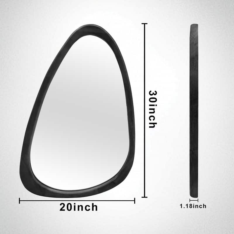 Irregular Mirror Asymmetrical Wood Wall Mirror