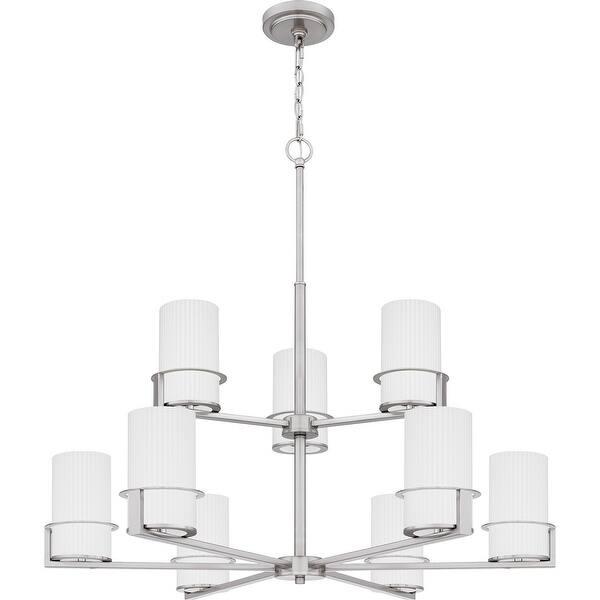 slide 2 of 6, Seymour Nine Light Chandelier Brushed Nickel
