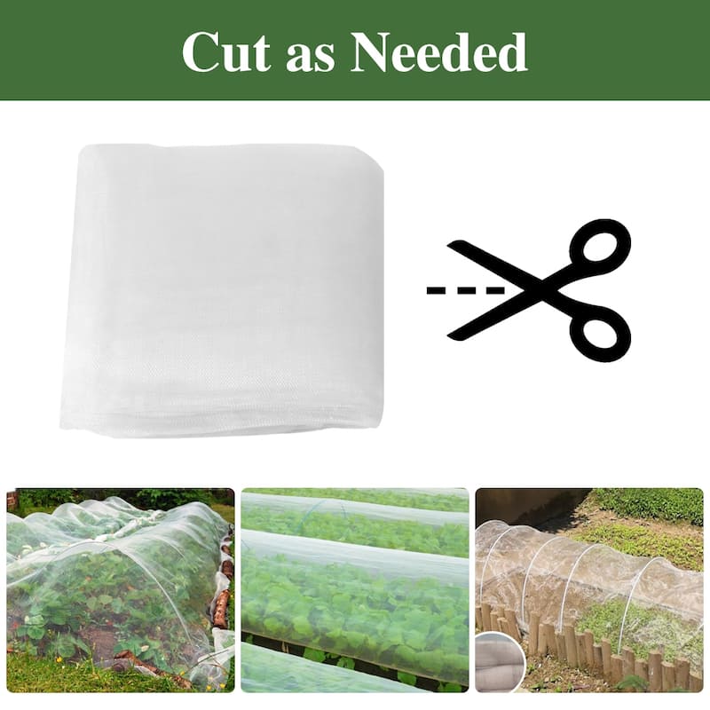 Agfabric 8 ft. x 12 ft. Garden Netting Mesh Fabric Net Screen for Protecting Plants Flowers Vegetables Fruits, White