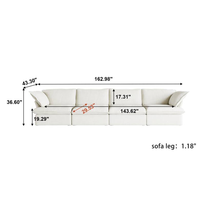 Velvet Sectional Sofa Modern Upholstered Couch Sofa for Living Room