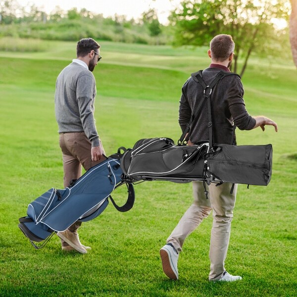 4-Way Divider Golf Stand Cart Bag with Multiple Organizer Pockets