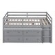 preview thumbnail 11 of 29, Full Size Loft Bed with Retractable Writing Desk and 4 Drawers