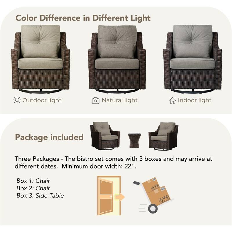 Murphy Outdoor Wicker Patio Furniture Swivel Glider Chair