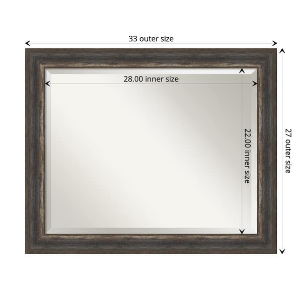 dimension image slide 6 of 12, Beveled Bathroom Wall Mirror - Alta Frame