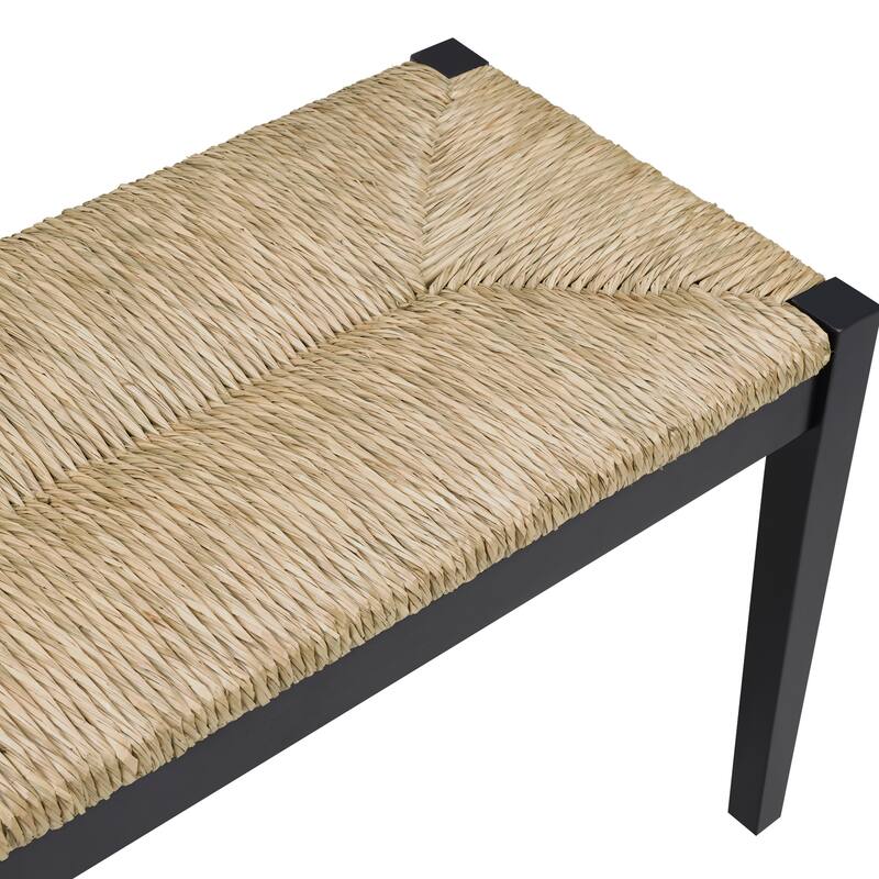 Bohemian 44.5" L Natural Weave Seagrass Rattan Entryway Dining Bench