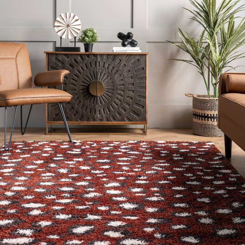 Nuloom Lennon Cozy Shag Leopard Area Rug