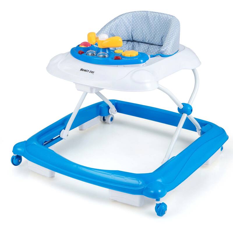Honeyjoy Foldable Baby Walker with 3 Adjustable Heights Comfy Padded - See Details