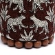 preview thumbnail 18 of 17, Dex Leopard Pattern Jacquard Upholstered Round Ottoman