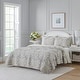 preview thumbnail 2 of 10, Laura Ashley Rowland Cotton Reversible Grey Quilt Set