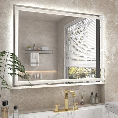 EROMMY LED Bathroom Mirror with Lights, Wall Mounted Smart Mirror with Anti-Fog, Dimmable Lighting, Memory Function