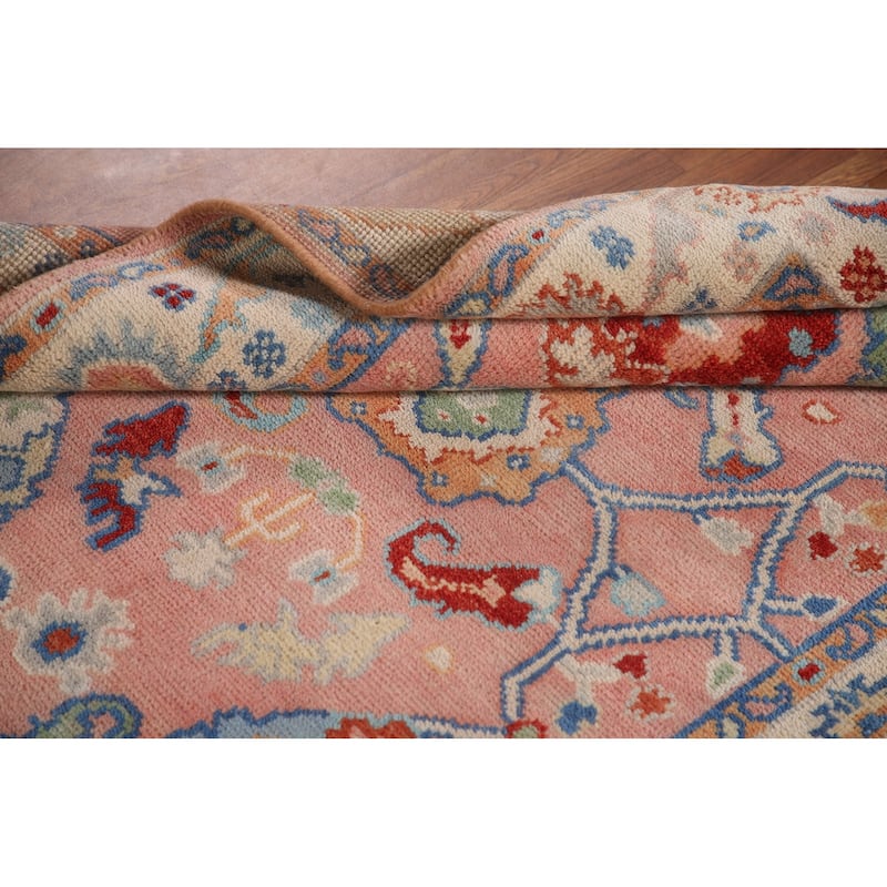 Pink Oushak Oriental Accent Rug Wool Carpet - 4'0"x 5'9"
