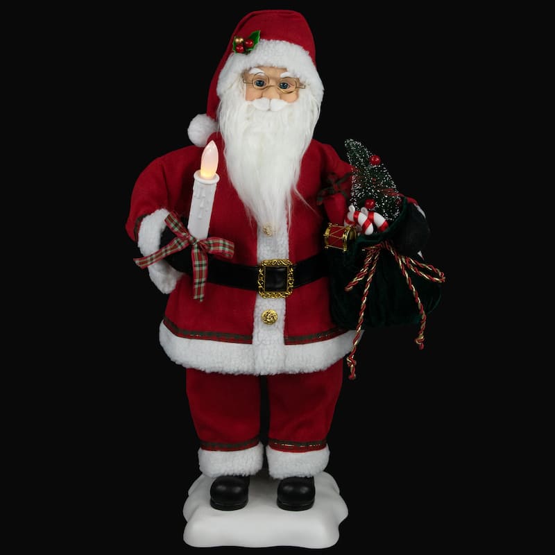 24Inch Animated Santa Claus with Lighted Candle Musical Christmas