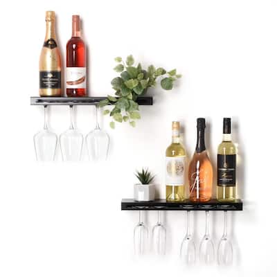 Wall Mounted Wine Rack - 17.7"D x4.3"W x 1.2"H