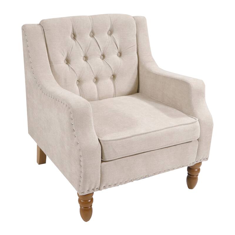 Mid-Century Modern Accent Chair Single Sofa Chair with Solid Wood Legs