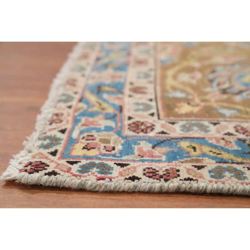 Hand Knotted Oriental 100% Wool Carpet Traditional Floral Pink Kerman Area Rug - 12' 9'' X 9' 8''