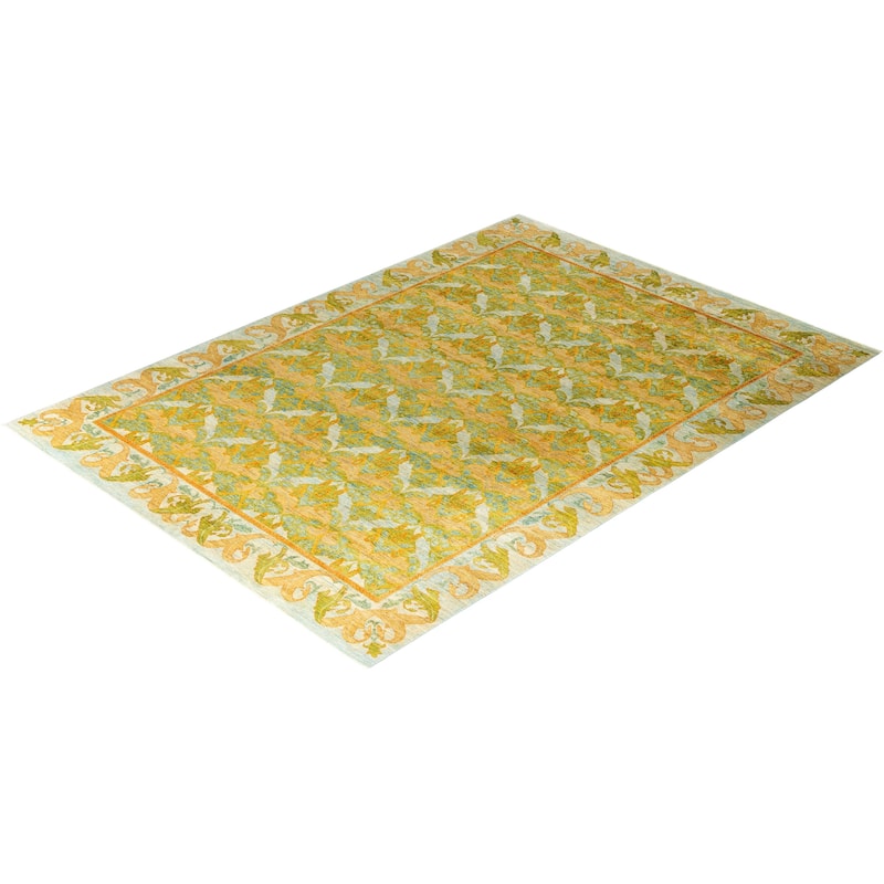 Overdyed, One-of-a-Kind Hand-Knotted Area Rug - Green - 8' 10" x 12' 3"
