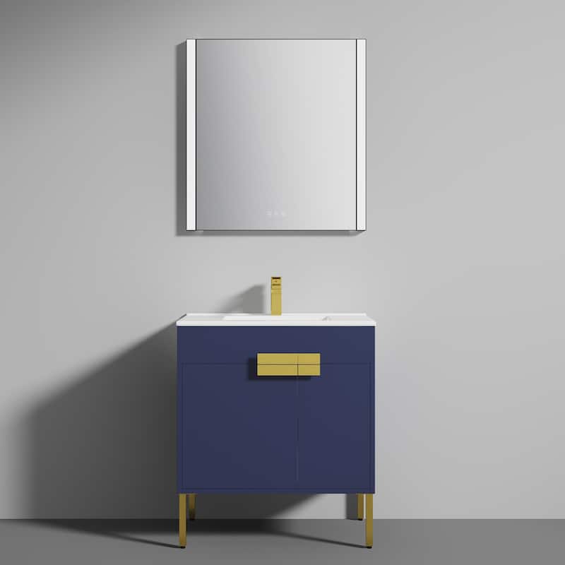 Blossom Bari 30 Inch Freestanding Wood Bathroom Vanity Cabinet w/ Sink - Matte - NavyBlue