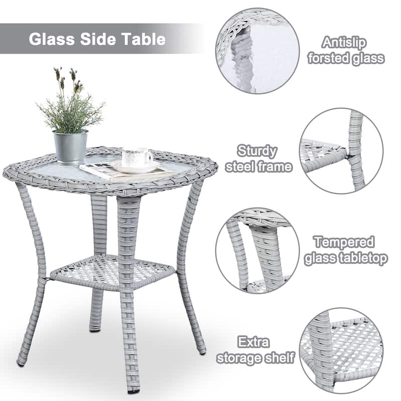 Gymojoy Outdoor Chairs with Ottoman Set of 4