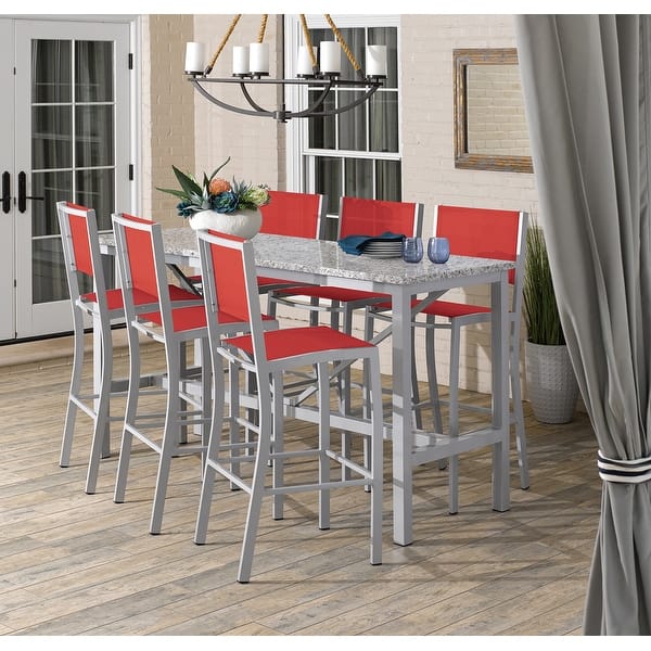 Oxford Garden Travira 7-piece 72-in x 30-in Lite-Core Ash Bar Table ...
