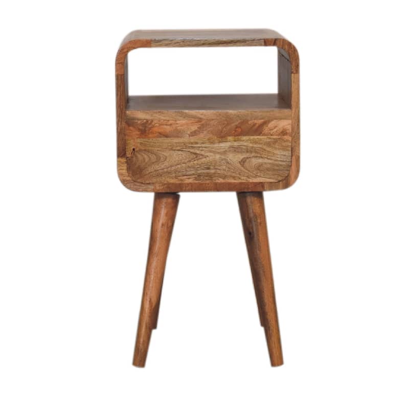 Artisan Furniture Solid Wood Mini Oakish Curve Open Nightstand