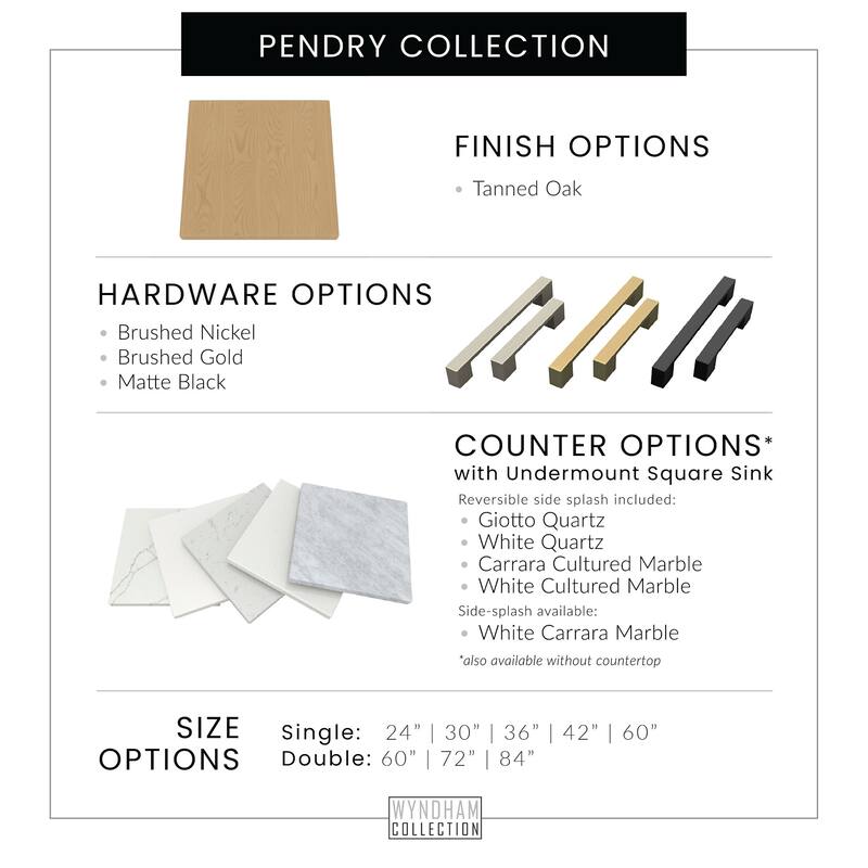 Wyndham Collection WCF9292-36S-QTZ-UNSMXX Pendry 36" Free Standing