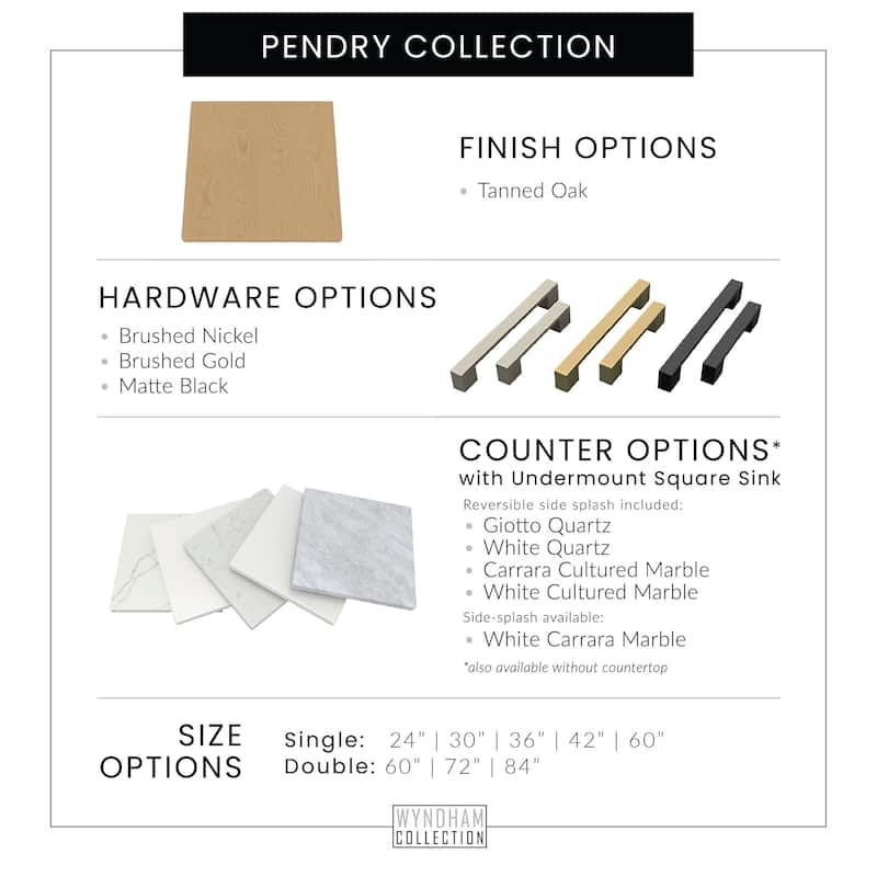 Wyndham Collection WCF9292-60D-QTZ-US3MXX Pendry 60" Free Standing