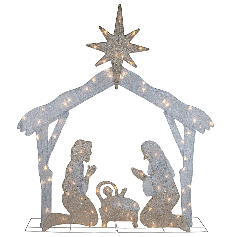 44" LED Holy Family Nativity Scene Outdoor Christmas Decoration