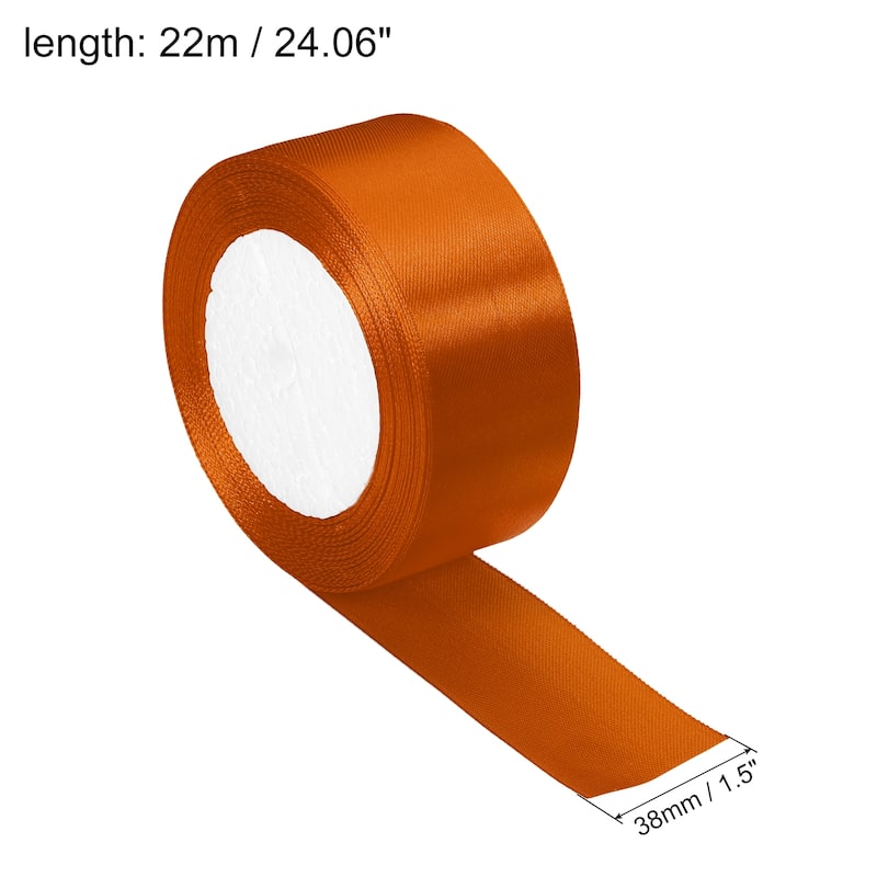 Satin Ribbon Double Face Crafts Roll for Party DIY Wrapping Decoration - Orange