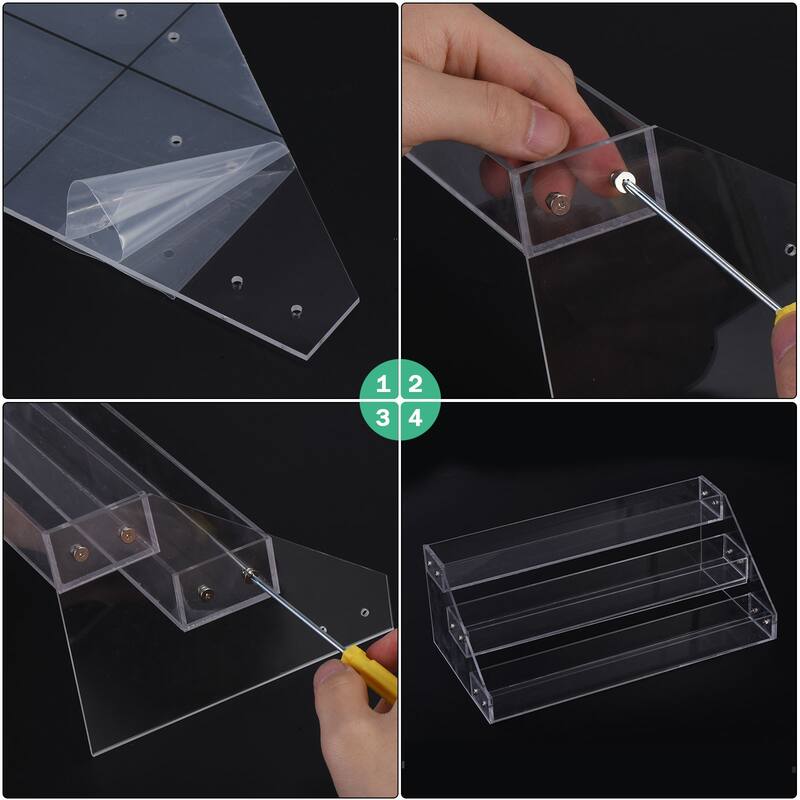 Acrylic Spice Rack Organizer Seasoning Jar Rack For Cabinet Countertop - Clear